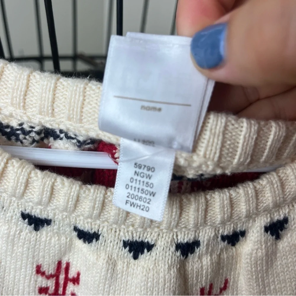 Hanna Andersson Dear Deer Fair Isle Reindeer Christmas Sweater Dress size 10